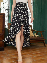 Load image into Gallery viewer, Printed Ruffled Front Slit Skirt