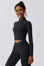 Load image into Gallery viewer, Zip Up Long Sleeve Cropped Active Top