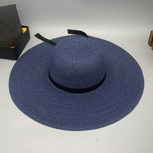 Load image into Gallery viewer, Bow Paper Braided Wide Brim Hat