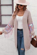 Load image into Gallery viewer, Fringe Sleeve Dropped Sholder Cardigan