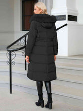 Load image into Gallery viewer, Longline Hooded Winter Coat with Pockets