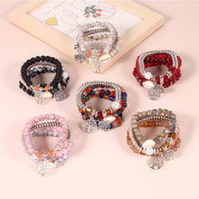 Load image into Gallery viewer, Silver-Plated Beaded Charm Bracelet