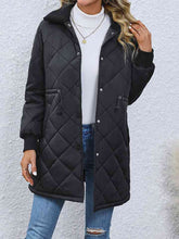 Load image into Gallery viewer, Drawstring Waist Longline Winter Coat