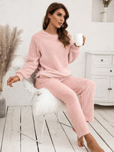 Load image into Gallery viewer, Teddy Long Sleeve Top and Pants Lounge Set