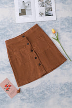 Load image into Gallery viewer, Buttoned Corduroy Mini Skirt