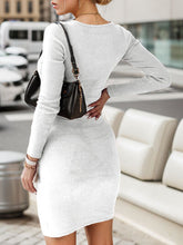 Load image into Gallery viewer, Cutout Long Sleeve Wrap Dress