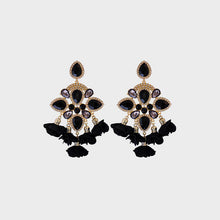 Load image into Gallery viewer, Flower Shape Rhinestone Alloy Dangle Earrings