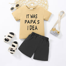 Load image into Gallery viewer, Kids IT WAS PAPA&#39;S IDEA Graphic Tee and Shorts Set