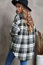 Load image into Gallery viewer, Plaid Collared Neck Button Up Jacket with Pockets