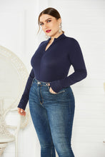 Load image into Gallery viewer, Plus Size Zip Up Long Sleeve Bodysuit