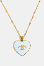 Load image into Gallery viewer, Heart &amp; Evil Eye Shape 18K Gold Plated Pendant Necklace