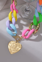 Load image into Gallery viewer, Multicolored Stainless Steel Heart Pendant Necklace