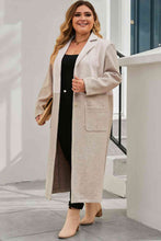 Load image into Gallery viewer, Plus Size Collared Neck Buttoned Longline Coat