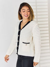 Load image into Gallery viewer, Contrast Trim Button Up Cardigan