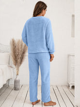 Load image into Gallery viewer, Teddy Long Sleeve Top and Pants Lounge Set