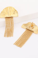 Load image into Gallery viewer, 18K Gold Plated Fan Fringe Dangle Earrings