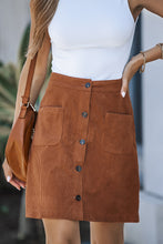 Load image into Gallery viewer, Buttoned Corduroy Mini Skirt