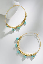 Load image into Gallery viewer, Turquoise Stainless Steel Hoop Earrings