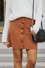 Load image into Gallery viewer, Buttoned Corduroy Mini Skirt