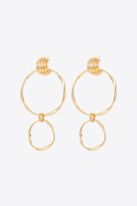 Double Hoop Zinc Alloy Drop Earrings