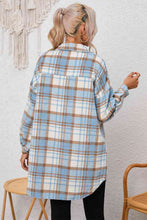 Load image into Gallery viewer, Plaid Dropped Shoulder Shirt Jacket