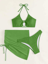 Load image into Gallery viewer, Tied Halter Neck Three-Piece Swim Set