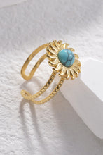 Load image into Gallery viewer, Turquoise Stainless Steel Open Ring