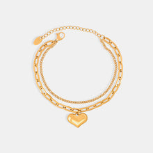 Load image into Gallery viewer, Heart Shape Lobster Closure Chain Bracelet