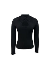 Load image into Gallery viewer, Crisscross Halter Neck Long Sleeve T-Shirt