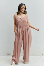 Load image into Gallery viewer, HEYSON All Day Full Size Wide Leg Button Down Jumpsuit in Mocha