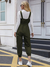 Load image into Gallery viewer, Tie Waist Surplice Neck Overall Jumpsuit