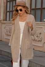 Load image into Gallery viewer, Open Front Drop Shoulder Cardigan with Pockets