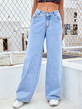 Load image into Gallery viewer, Wide Leg Jeans with Pockets