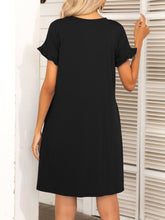 Load image into Gallery viewer, HEATHER Flounce Sleeve Dress