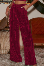 Load image into Gallery viewer, Loose Fit High Waist Long Pants with Pockets