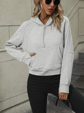 Load image into Gallery viewer, Zip-Up Raglan Sleeve Hoodie with Pocket