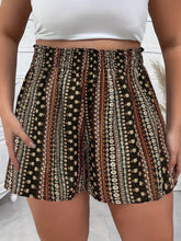 Load image into Gallery viewer, Plus Size Printed High Waist Shorts