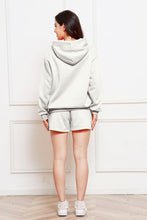 Load image into Gallery viewer, Drop Shoulder Long Sleeve Hoodie and Shorts Set