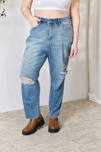 Load image into Gallery viewer, Judy Blue Full Size Distressed Raw Hem Straight Jeans