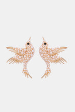 Load image into Gallery viewer, Bird Shape Zinc Alloy Frame Glass Stone Dangle Earrings