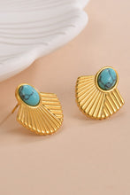 Load image into Gallery viewer, Turquoise 18K Gold Plated Stud Earrings