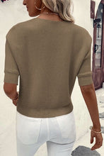 Load image into Gallery viewer, Round Neck Half Sleeve Knit Top