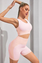 Load image into Gallery viewer, Round Neck Sports Bra and Shorts Set