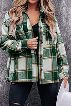 Load image into Gallery viewer, Plaid Pocketed Dropped Shoulder Coat