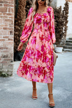 Load image into Gallery viewer, Printed Balloon Sleeve Midi Dress