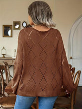 Load image into Gallery viewer, Plus Size Geometric Dropped Shoulder Sweater