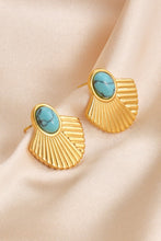 Load image into Gallery viewer, Turquoise 18K Gold Plated Stud Earrings