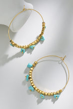 Load image into Gallery viewer, Turquoise Stainless Steel Hoop Earrings