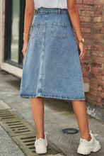 Load image into Gallery viewer, Button Front A-Line Denim Skirt