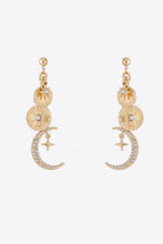 Load image into Gallery viewer, Rhinestone Moon Dangle Earrings